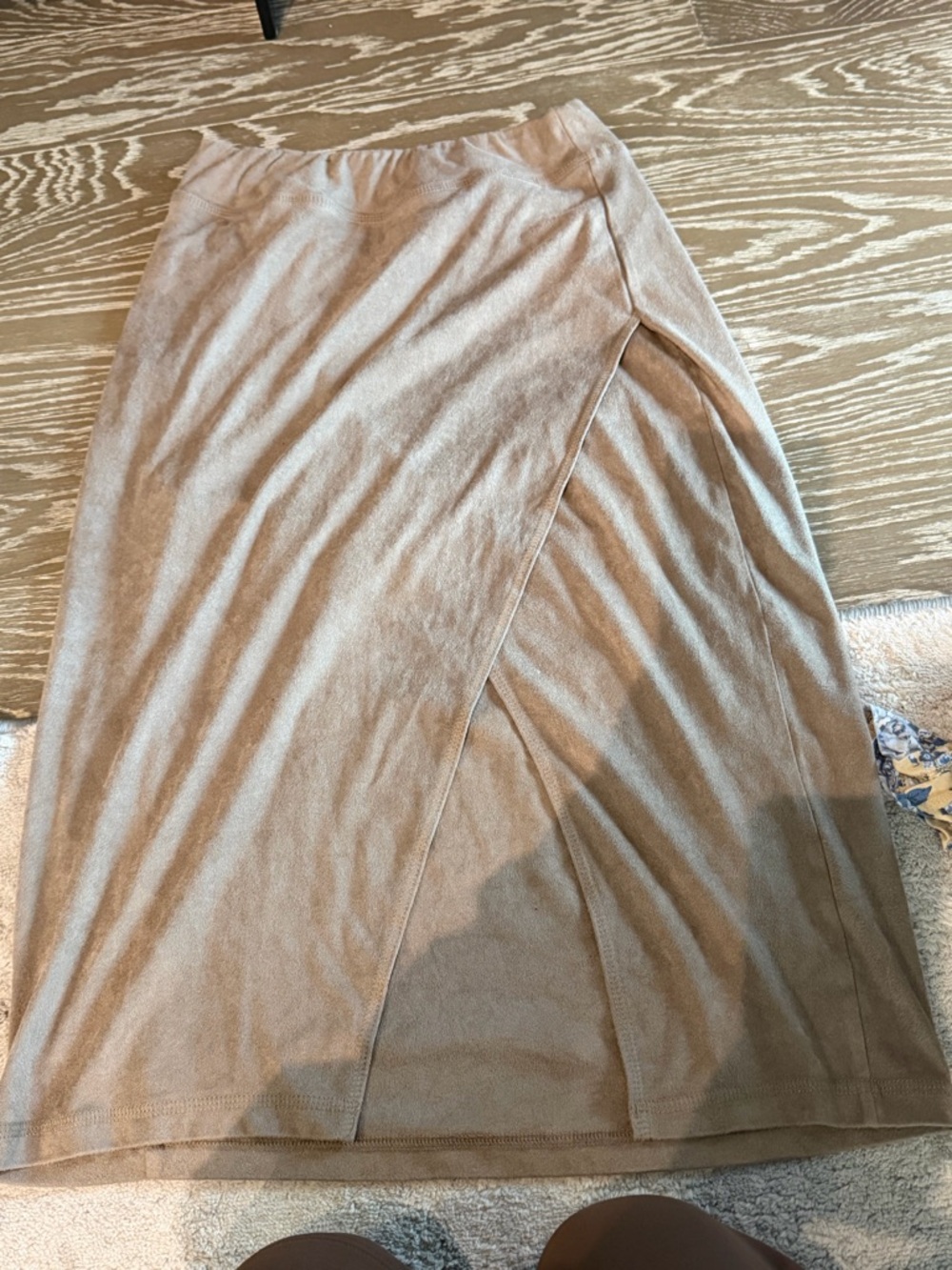 Women's Beige Wrap Maxi Skirt